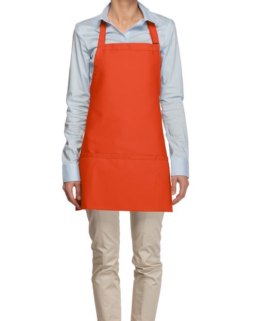 Adult Orange Short Bib Aprons